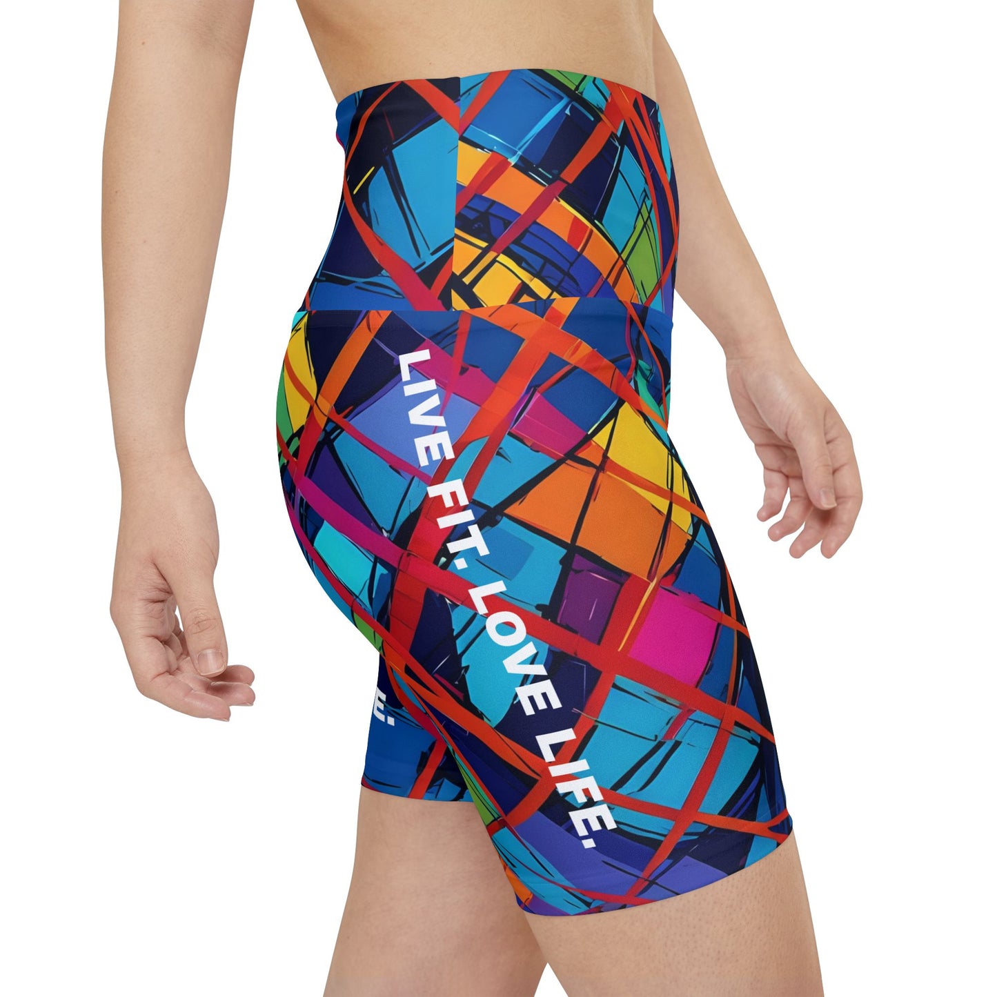 Live Fit. Love Life. Women's Biker Shorts - Graphic Activewear