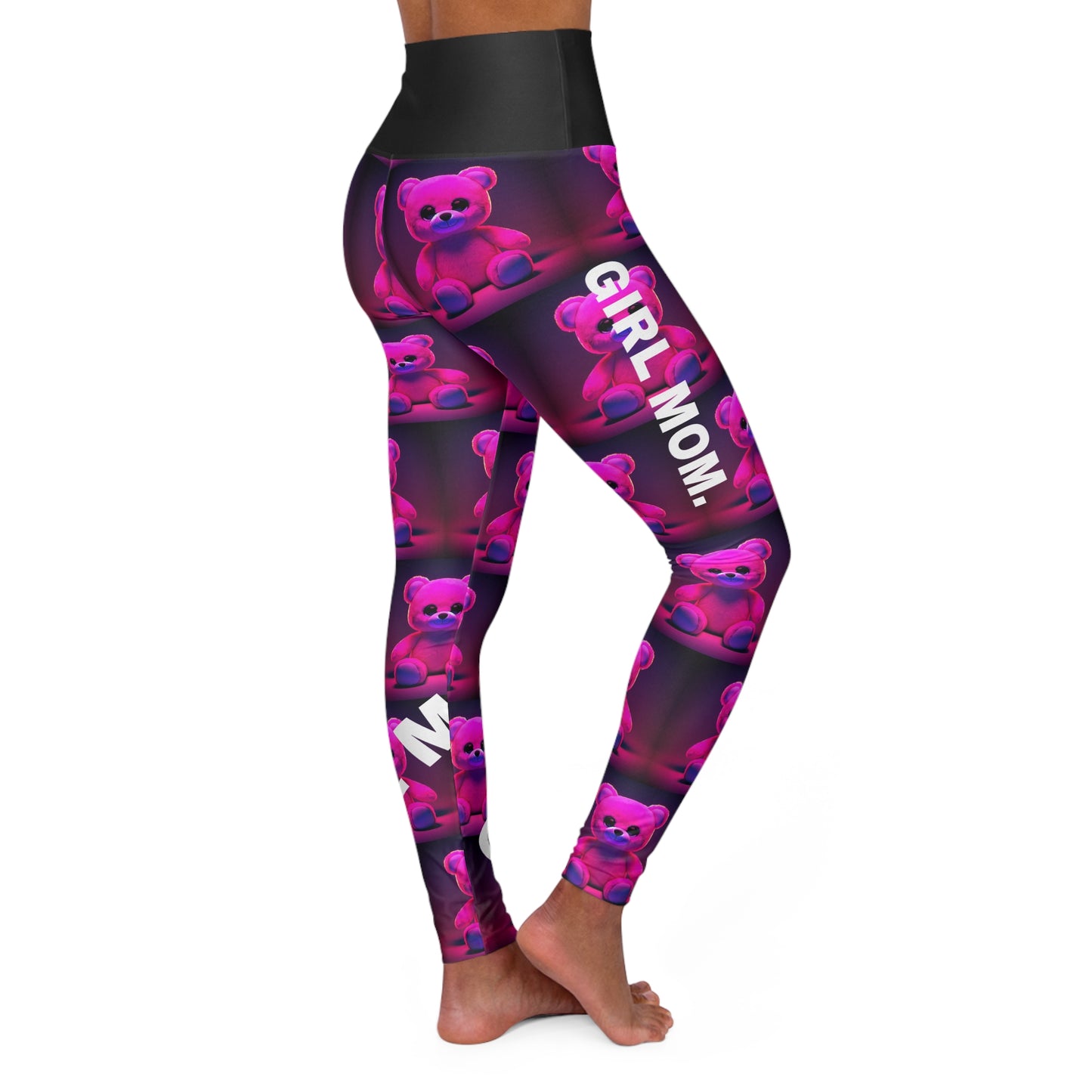 Girl Mom. High-Waisted Women's Leggings, Yoga Leggings