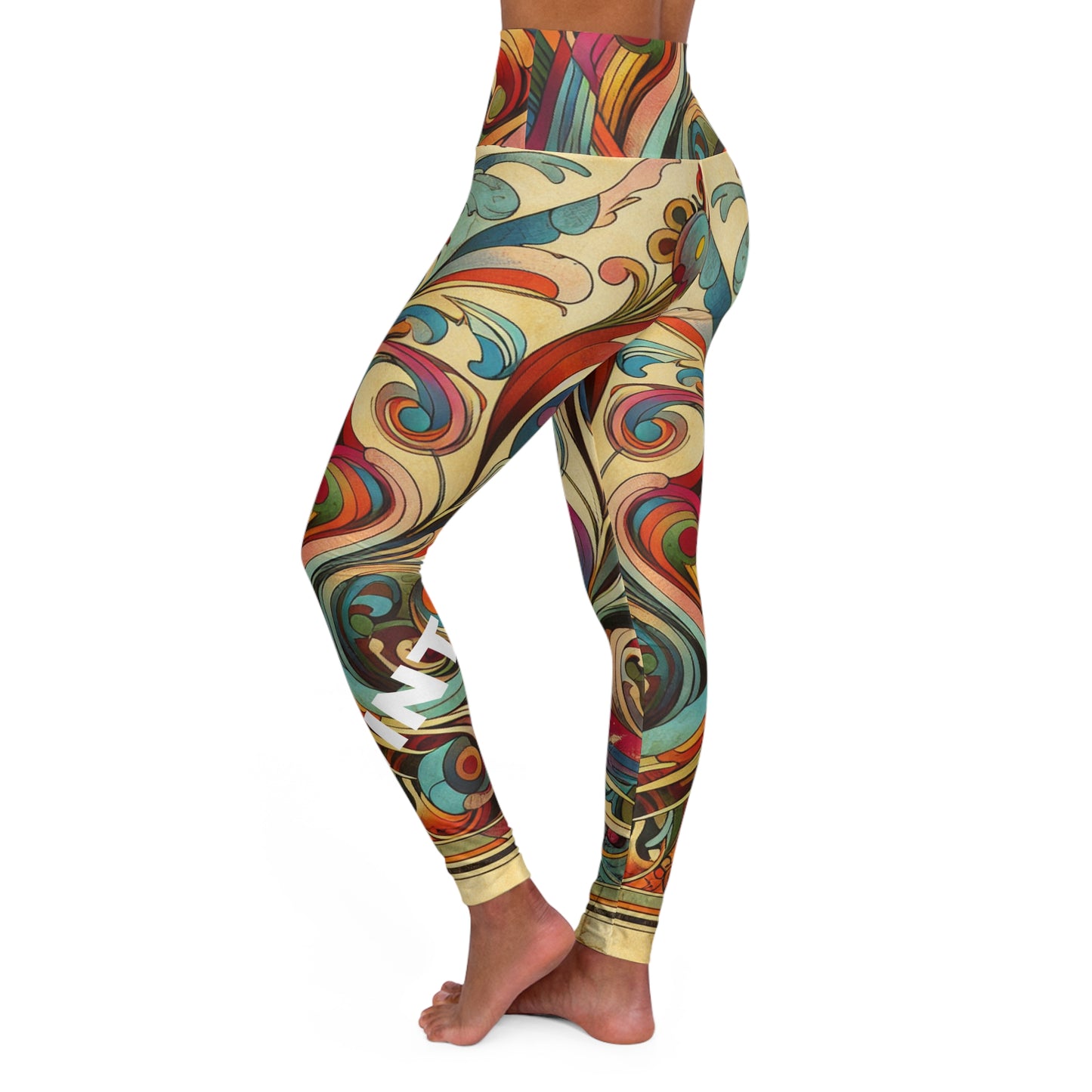 Vintage. High-Waisted Women's Leggings, Yoga Leggings