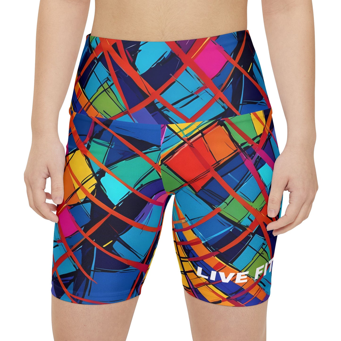Live Fit. Love Life. Women's Biker Shorts - Graphic Activewear