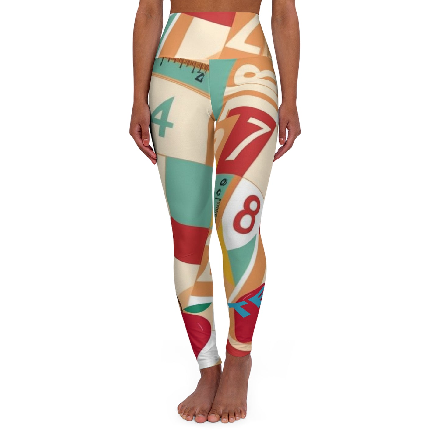 Teacher Babe. High-Waisted Women's Leggings, Yoga Leggings, Colorful, Vibrant