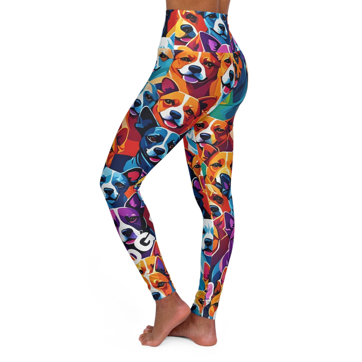 Dog Mom. High-Waisted Women's Leggings, Yoga Leggings