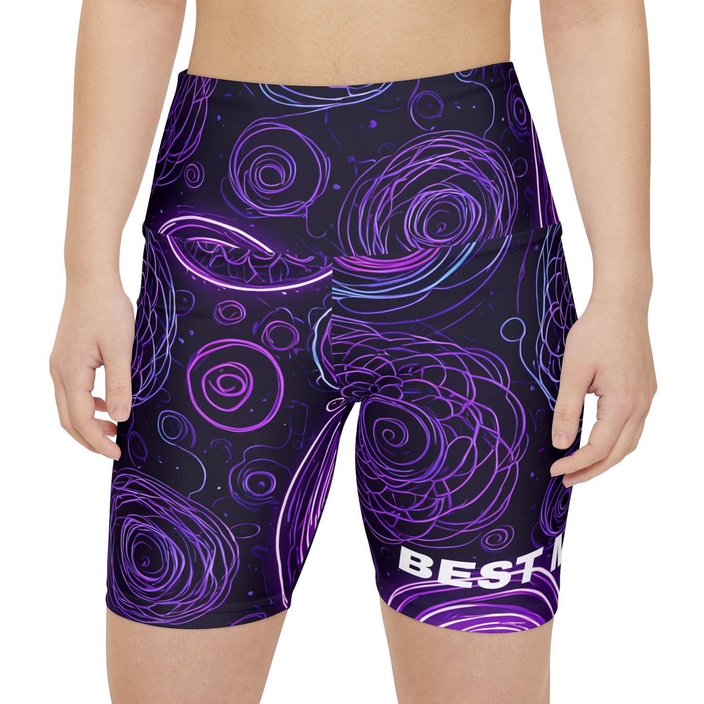 Best Mom Ever. High-Waisted Women's Biker Shorts.