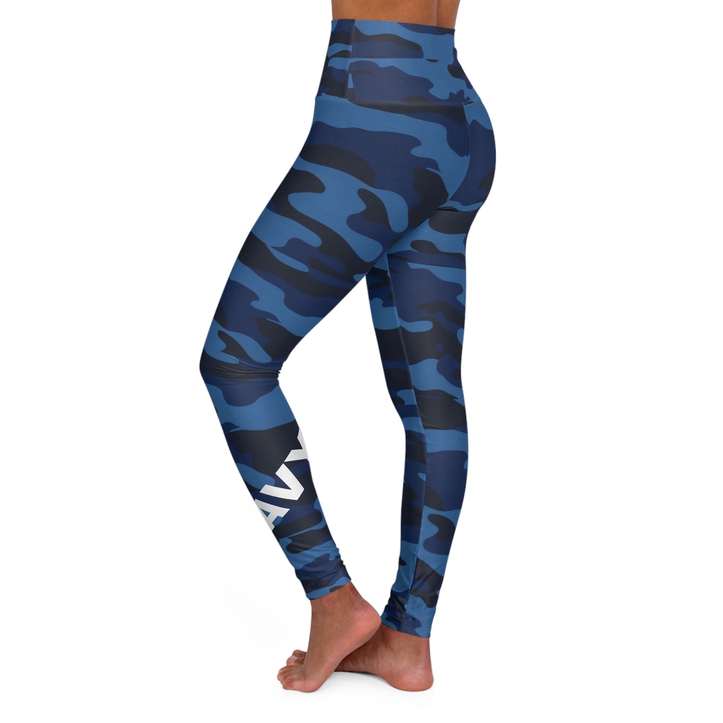 Navy Wife. High-Waisted Women's Leggings, Yoga Leggings