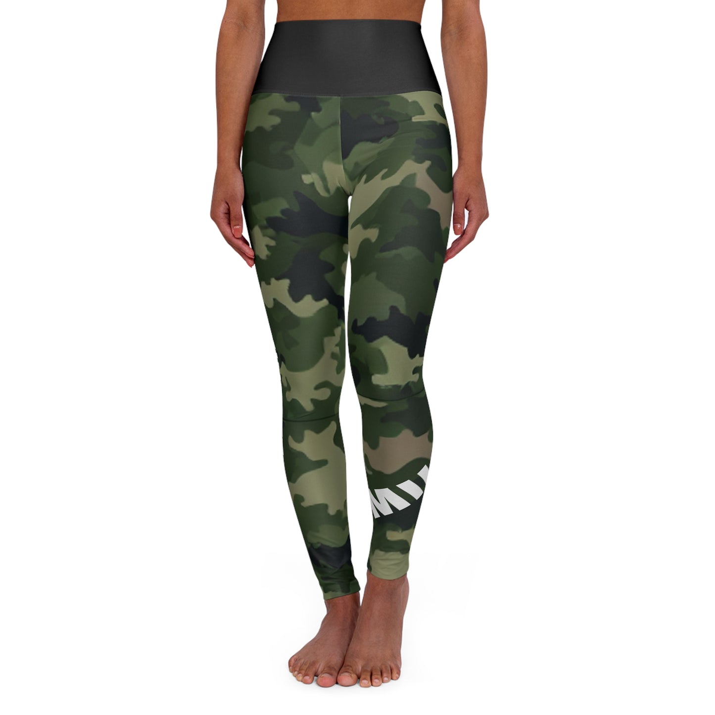 Military Mindset. High-Waisted Women's Leggings, Yoga Leggings