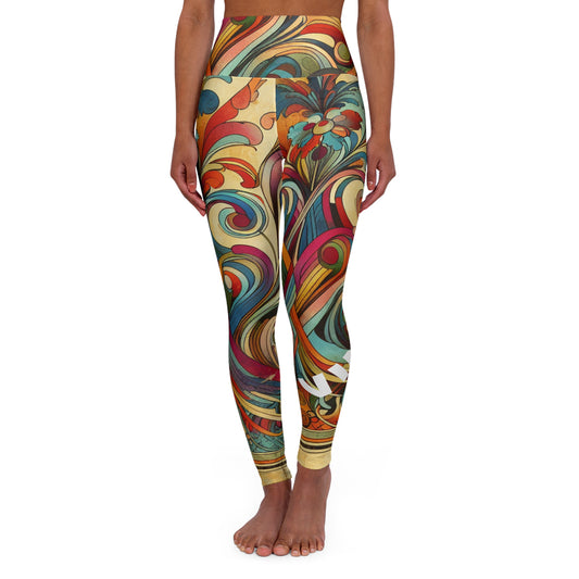Vintage. High-Waisted Women's Leggings, Yoga Leggings