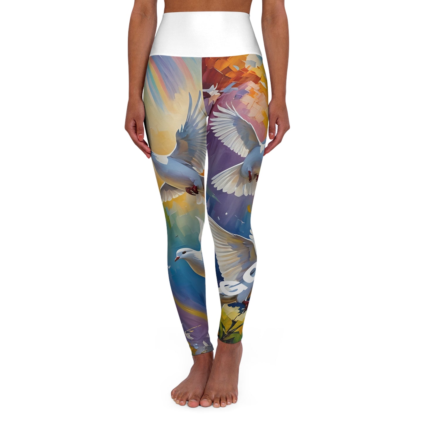 God Can. High-Waisted Women's Leggings, Religious Statement