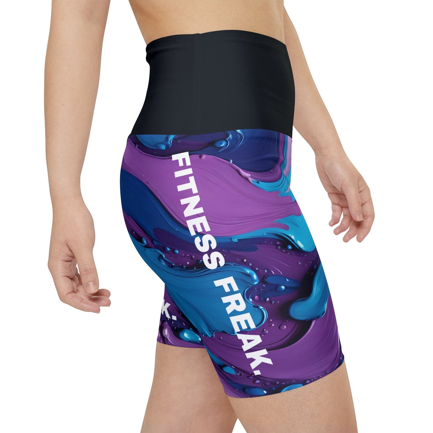 Fitness Freak. Women's High-Waisted Biker Shorts - Graphic  Activewear