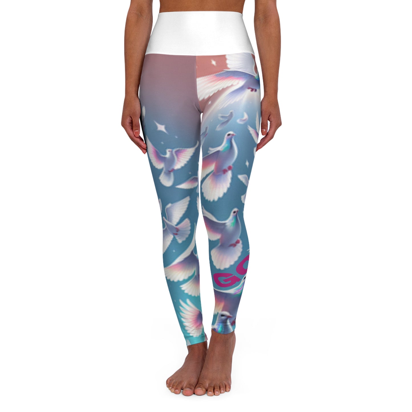 God Can. High-Waisted Women's Leggings, Religious Statement