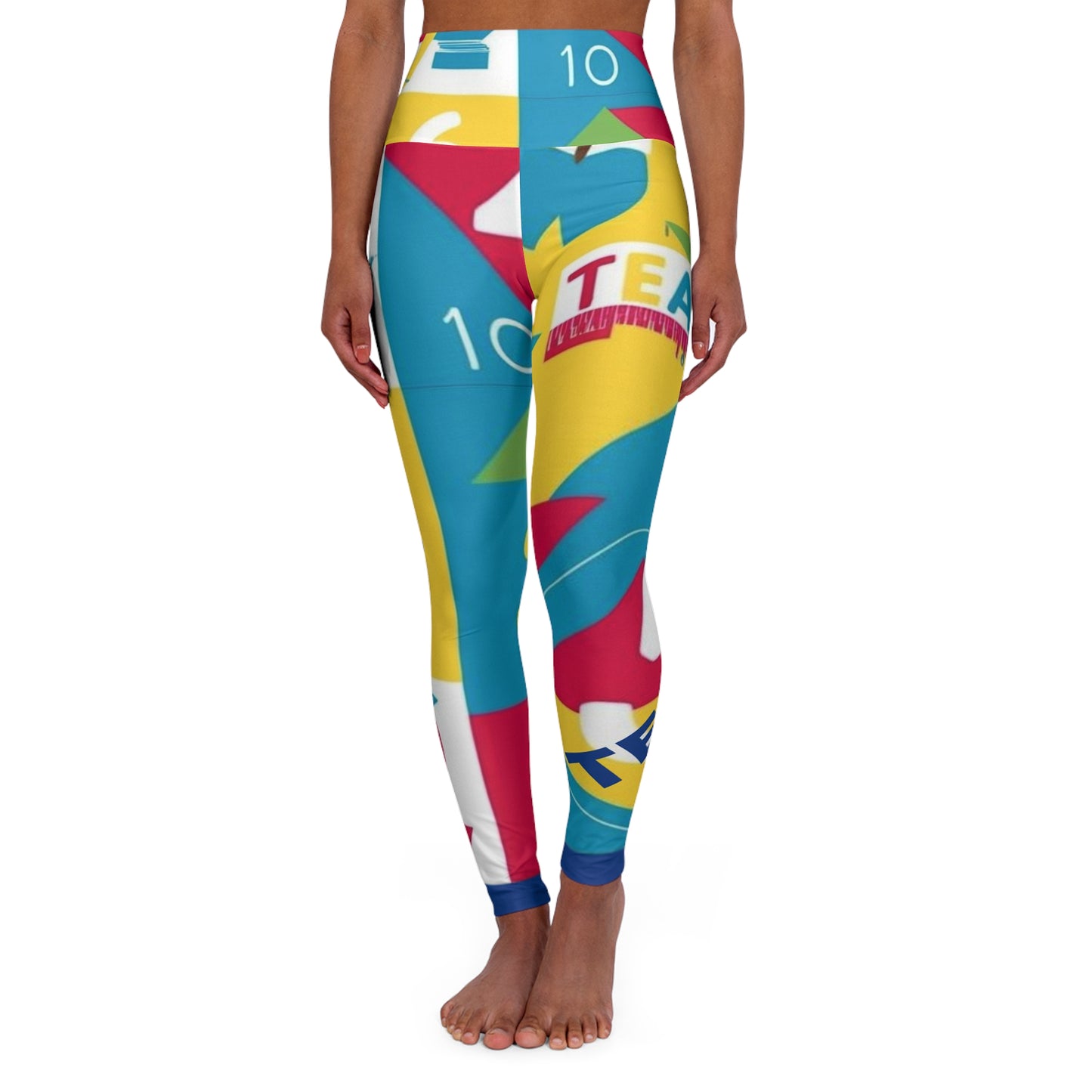 Teacher Babe. High-Waisted Women's Leggings, Yoga Leggings, Colorful, Vibrant