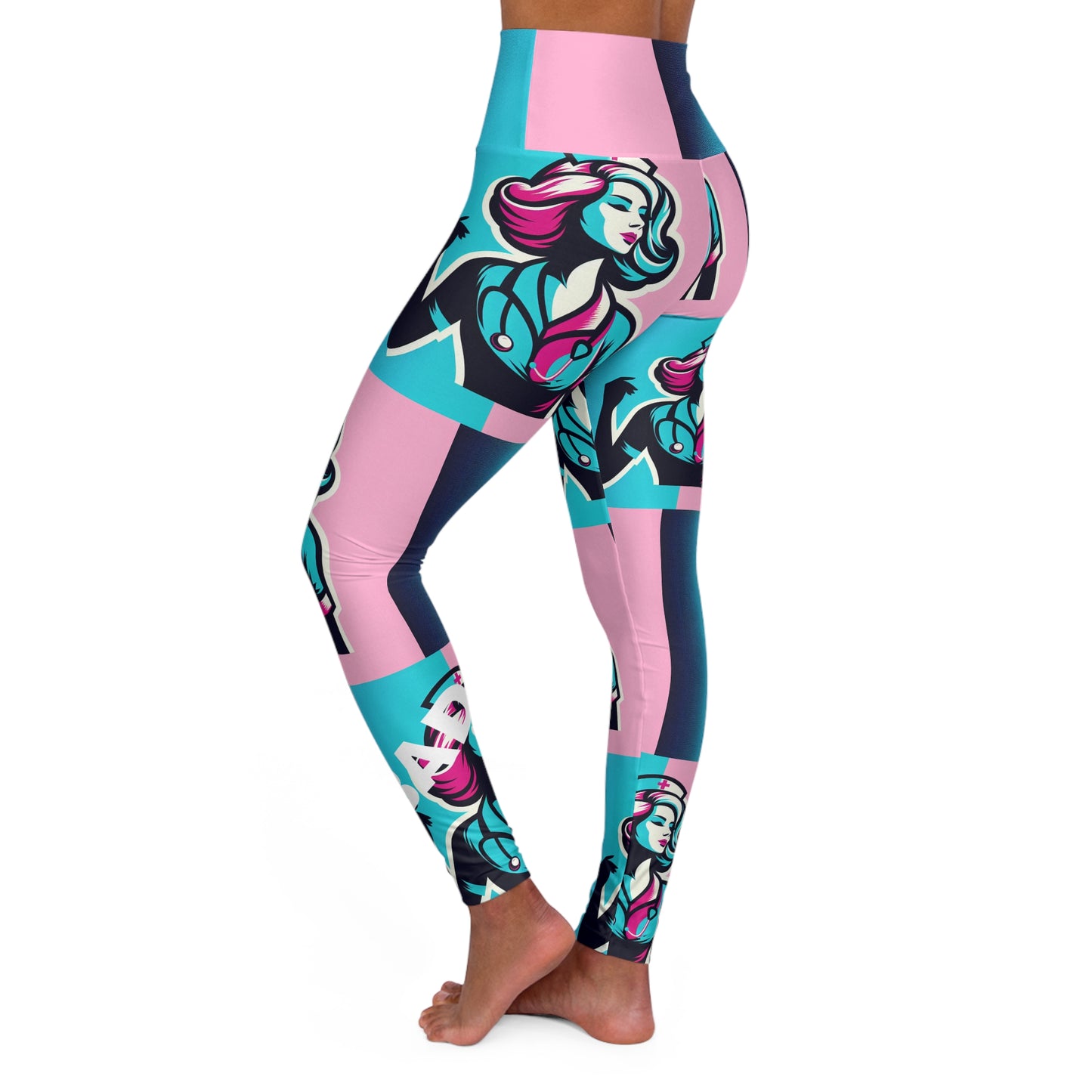 Bad Nurse. High-Waisted Women's Leggings, Yoga Leggings, Colorful, Vibrant