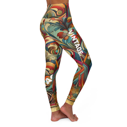 Vintage. High-Waisted Women's Leggings, Yoga Leggings