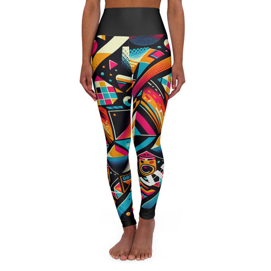 Vintage. High-Waisted Women's Leggings, Yoga Leggings