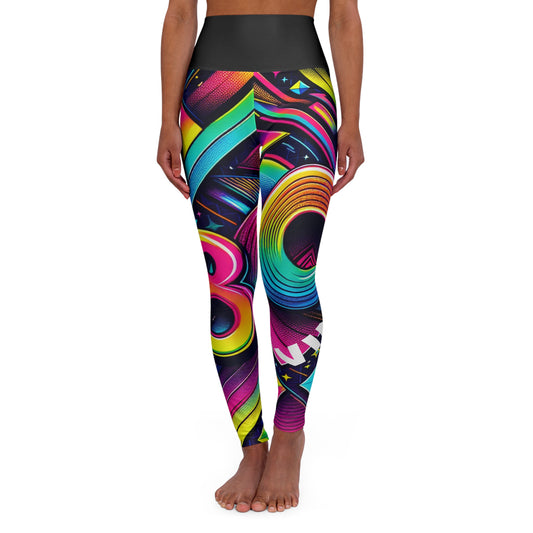 Vintage. High-Waisted Women's Leggings, Yoga Leggings