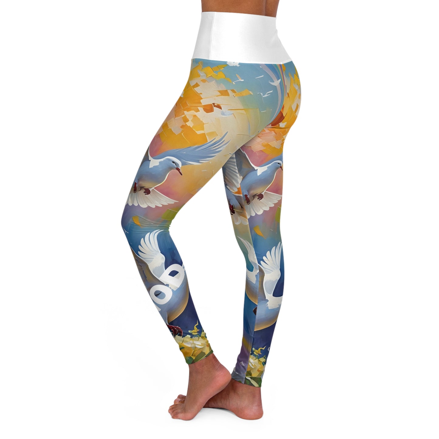 God Can. High-Waisted Women's Leggings, Religious Statement