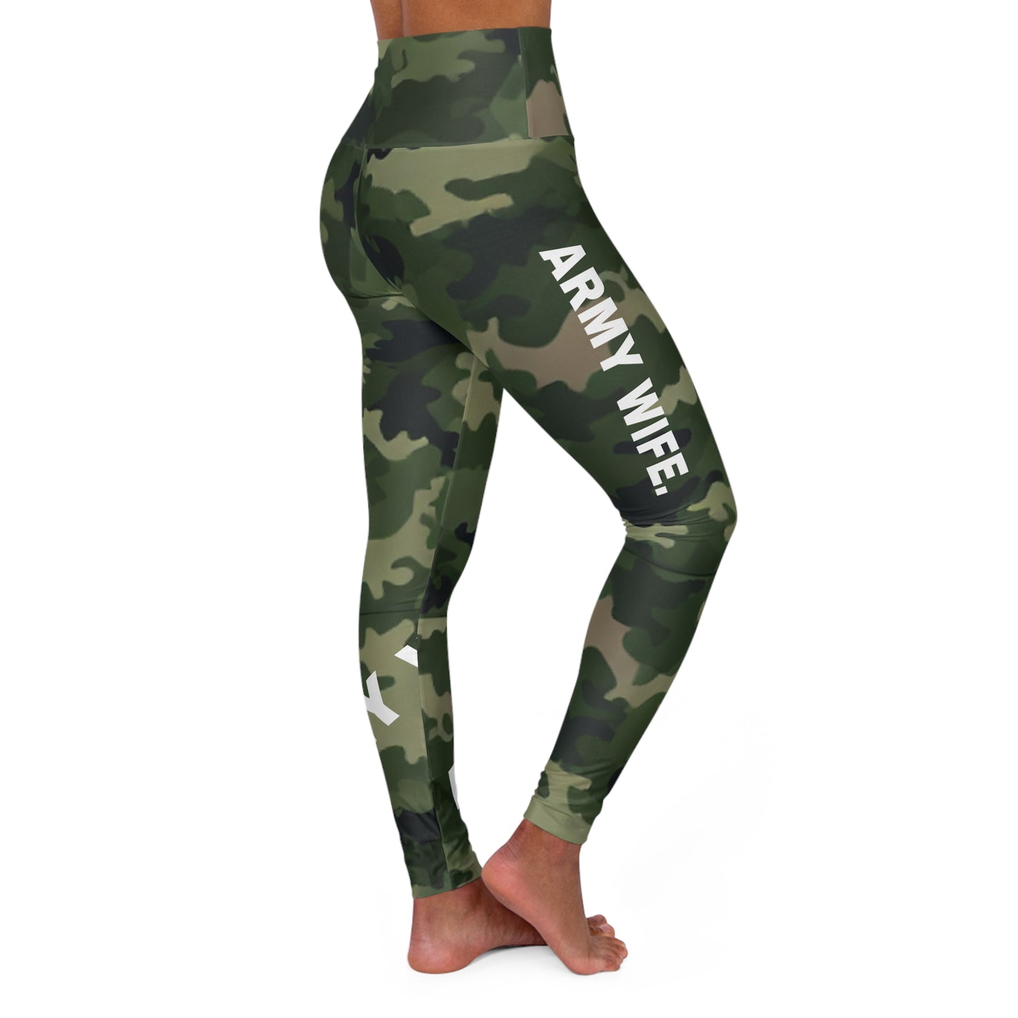 Army Wife. High-Waisted Women's Leggings, Yoga Leggings