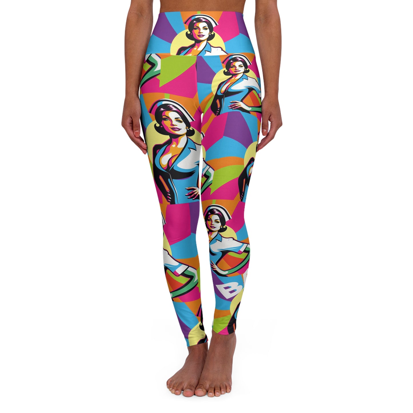 Bad Nurse. High-Waisted Women's Leggings, Yoga Leggings, Colorful, Vibrant