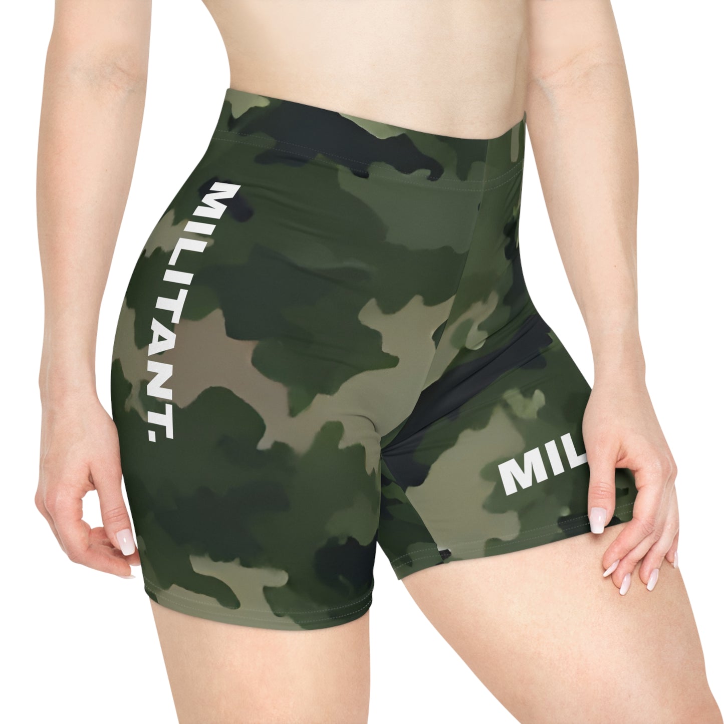 Militant. Women's Biker Shorts - Graphic  Activewear