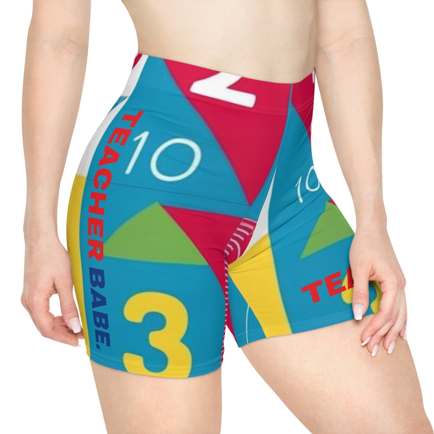 Teacher Babe. Women's Biker Shorts - Graphic  Activewear