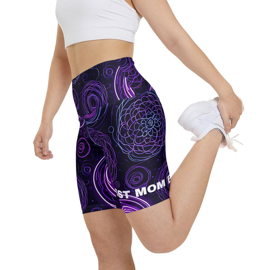 Best Mom Ever. High-Waisted Women's Biker Shorts.