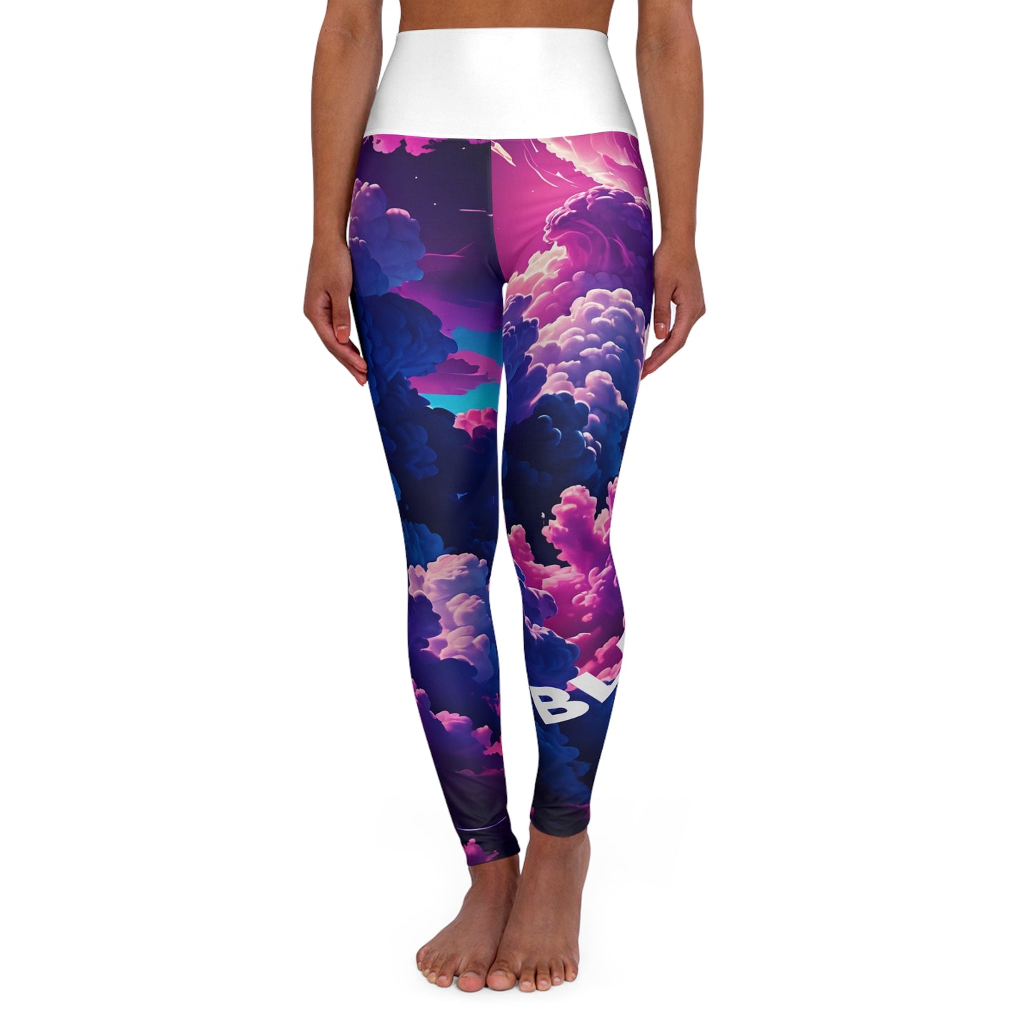 Blessed. High-Waisted Women's Leggings, Religious Statement