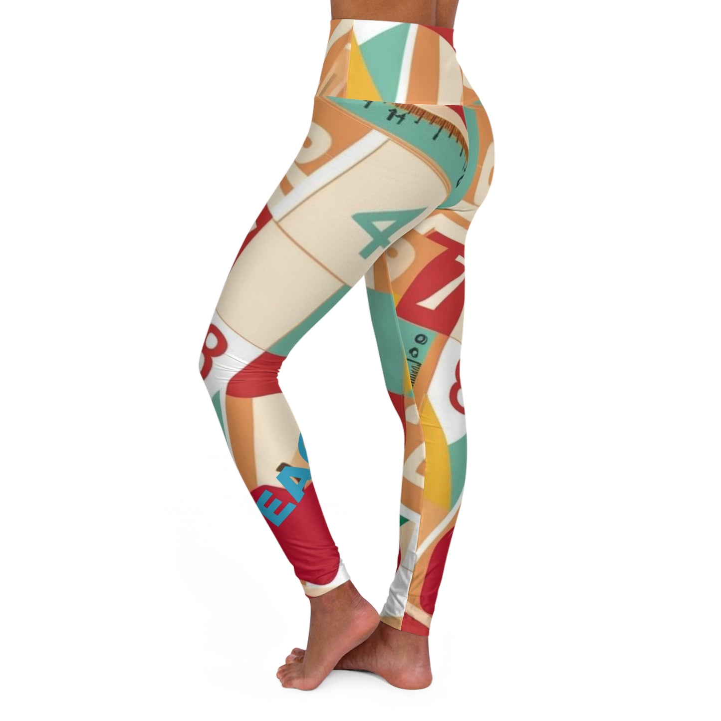 Teacher Babe. High-Waisted Women's Leggings, Yoga Leggings, Colorful, Vibrant