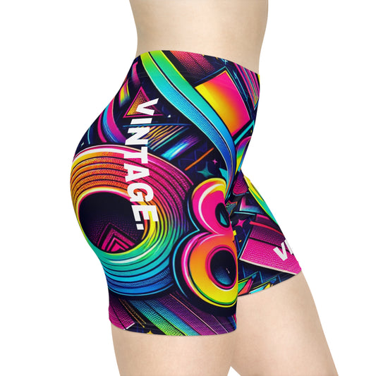 Vintage. Women's Biker Shorts - Graphic  Activewear