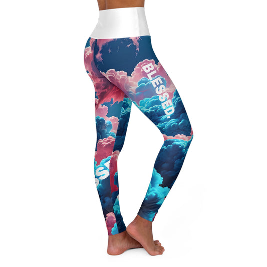 Blessed. High-Waisted Women's Leggings, Religious Statement