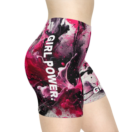 Girl Power. Women's Biker Shorts - Graphic  Activewear