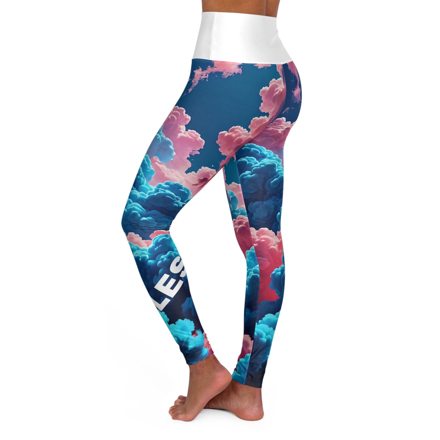 Blessed. High-Waisted Women's Leggings, Religious Statement