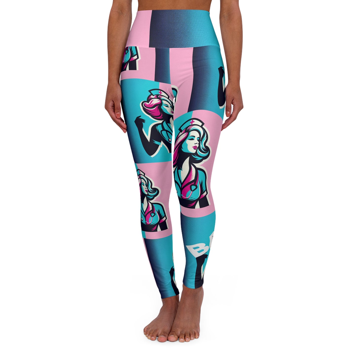 Bad Nurse. High-Waisted Women's Leggings, Yoga Leggings, Colorful, Vibrant