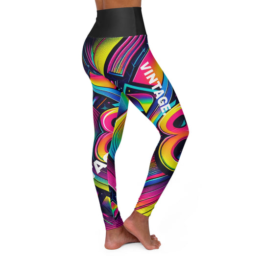 Vintage. High-Waisted Women's Leggings, Yoga Leggings