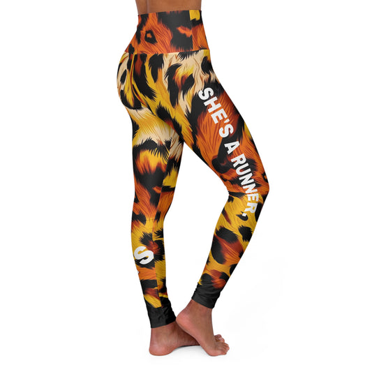 She's A Runner. High-Waisted Women's Leggings. Yoga pants, Statement Design