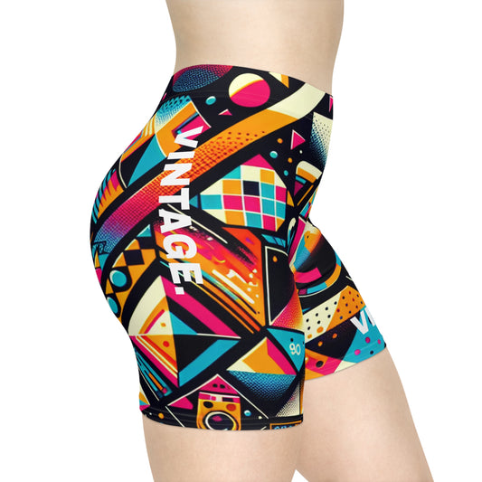 Vintage. Women's Biker Shorts - Graphic  Activewear