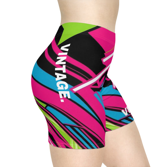 Vintage. Women's Biker Shorts - Graphic  Activewear