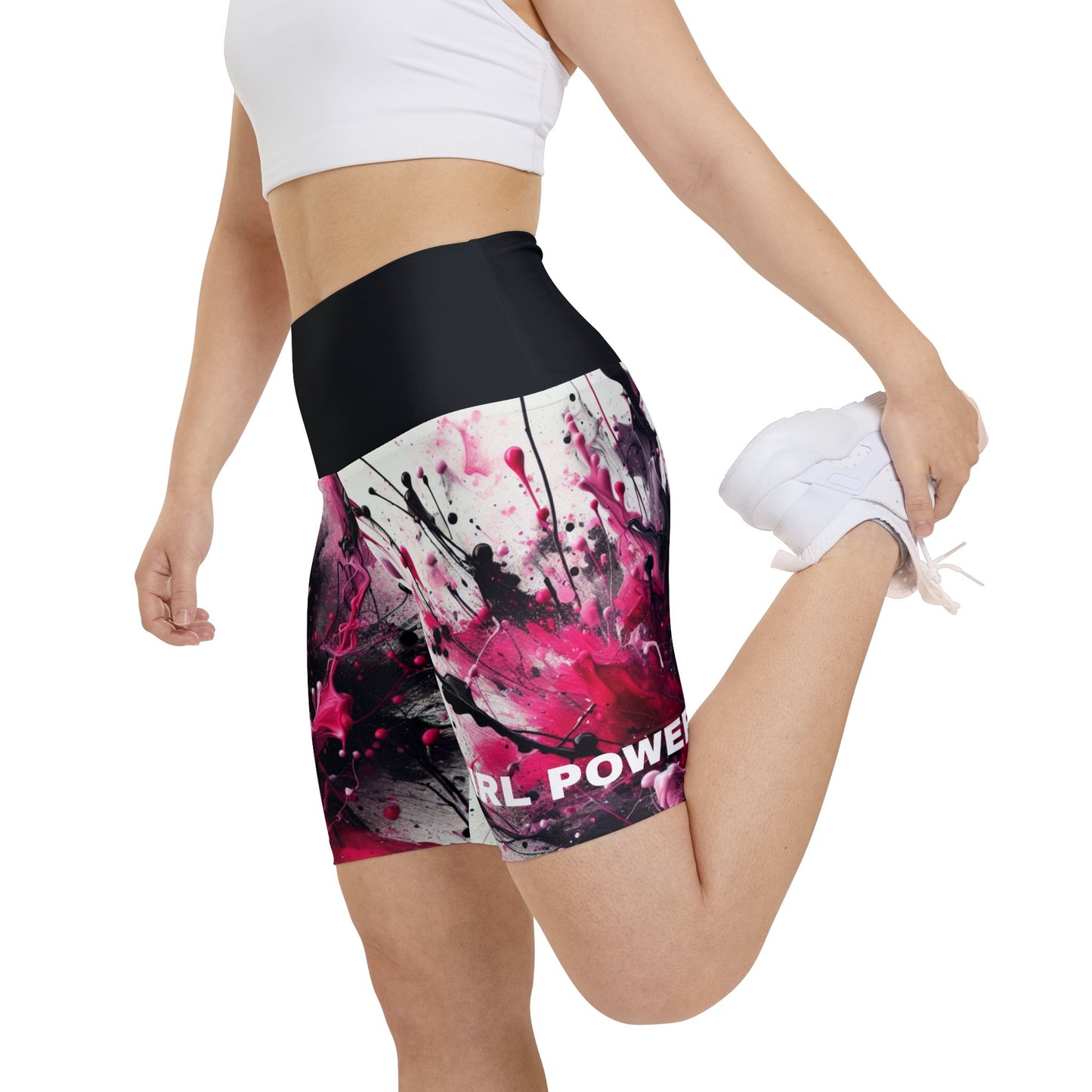 Girl Power. Women's Biker Shorts - Graphic  Activewear